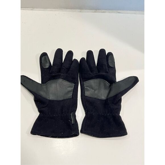 Quechua Men’s Fleece Faux Leather Trim Black Gloves Lined One Size See Notes - Picture 2 of 12